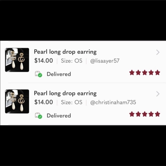 Pearl long drop earrings - Picture 6 of 6